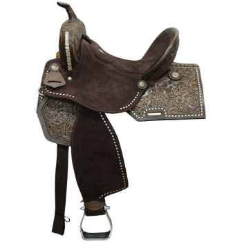 One of a Kind | Klassy Cowgirl Antique Floral Barrel Saddle - 15 Inch