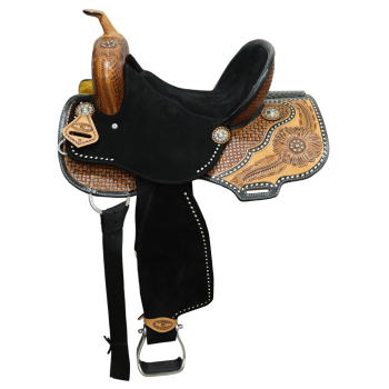 One of a Kind | Klassy Cowgirl Golden Sunflower Barrel Saddle - 15 Inch