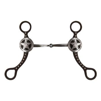 Showman brown steel Texas star broken mouth piece bit