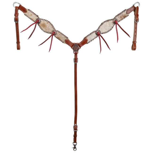 Showman Frontier Hide One Ear Headstall and Breastcollar Set #3