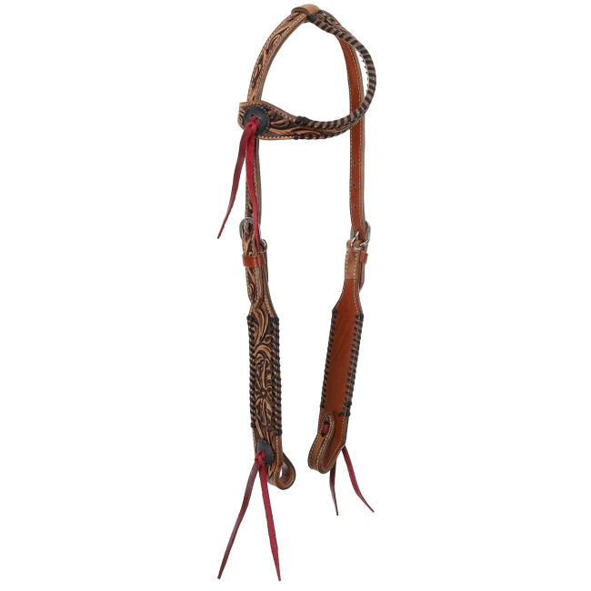 Showman Tooled Meadows One Ear Headstall and Breastcollar Set #2