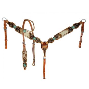Showman Longhorn Lily One Ear Headstall and Breastcollar Set