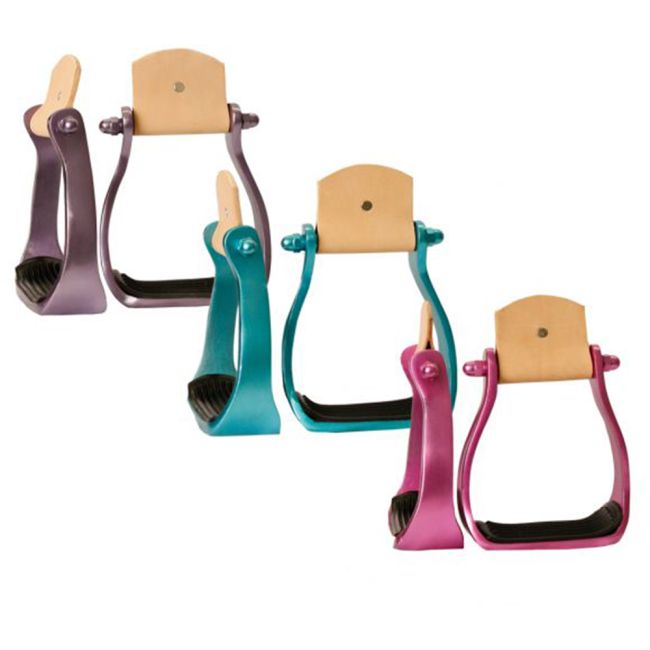 thumbnail image 2 of Showman Lightweight Color Coated Twisted Angled Aluminum Stirrups – Free Shipping 2 of 4