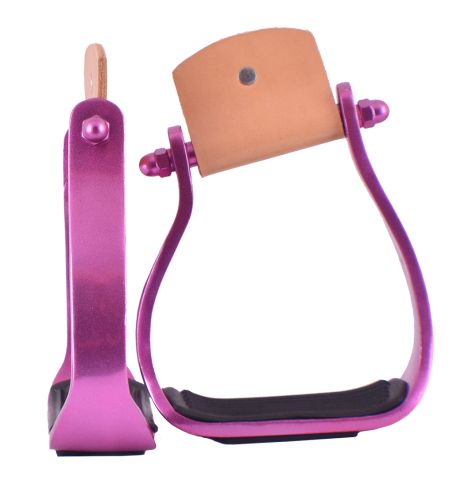thumbnail image 2 of Showman Lightweight Color Coated Twisted Angled Aluminum Stirrups – Free Shipping 2 of 4
