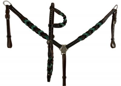 Showman Miracle Braid One Ear Headstall and Breast Collar Set
