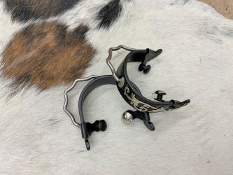 Showman Ladies Size Black Steel Bumper Spurs #4