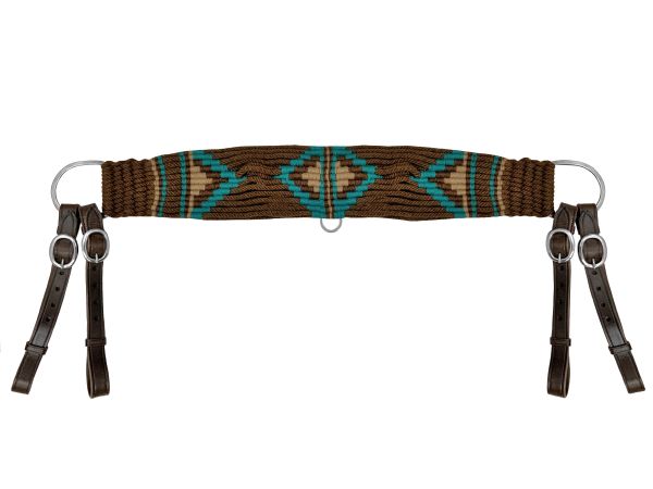 Showman Mohair Wool Multi-Strand Tripping Collar - Brown&#47;Teal