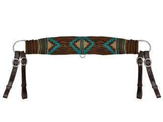 Showman Mohair Wool Multi-Strand Tripping Collar - Brown/Teal