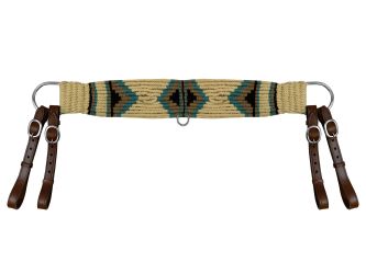 Showman Mohair Wool Multi-Strand Tripping Collar - Cream&#47;Teal
