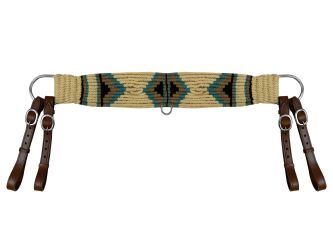 Showman Mohair Wool Multi-Strand Tripping Collar - Cream&#47;Teal