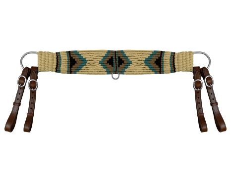 Showman Mohair Wool Multi-Strand Tripping Collar - Cream/Teal