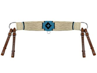 Showman Mohair Wool Multi-Strand Tripping Collar - White&#47;Blue