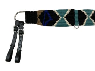 Showman Mohair Wool Multi-Strand Tripping Collar - Black&#47;Teal&#47;Blue #2