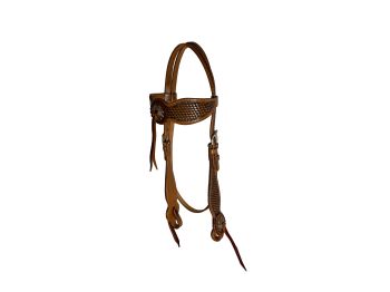 Showman Basketweave Fringe Browband Headstall and Breast Collar Set #2