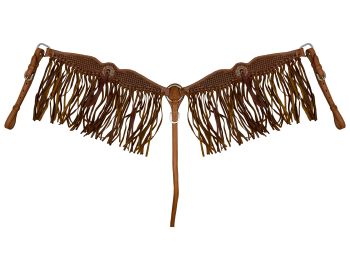 Showman Basketweave Fringe Browband Headstall and Breast Collar Set #3