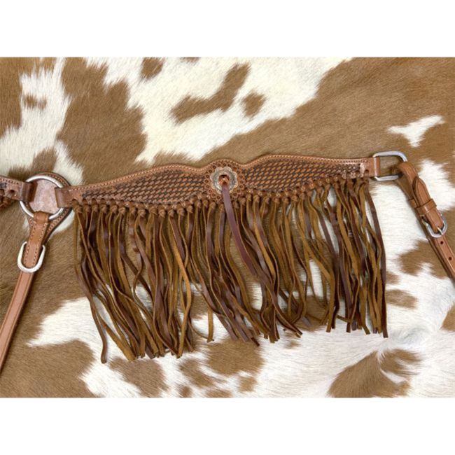 Showman Fringe & Weave Browband Headstall and Breastcollar Set #4