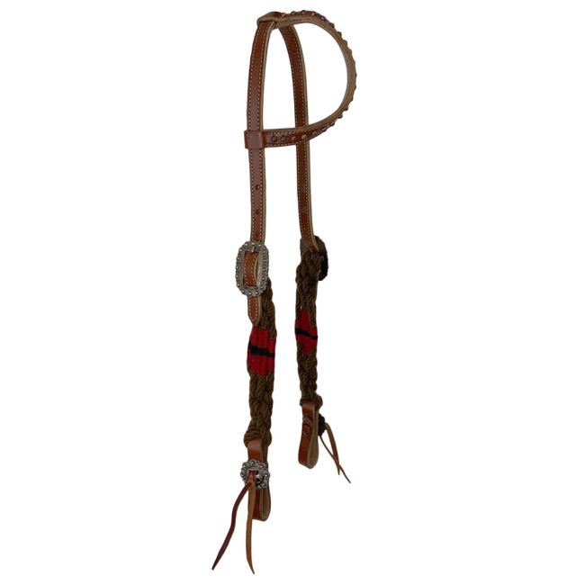 Showman Redend Point Corded Mohair One Ear Headstall and Breastcollar Set #2