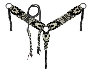 Showman Sleek Storm Mohair One Ear Headstall and Breastcollar Set