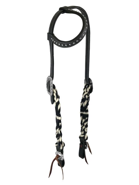 Showman Sleek Storm Mohair One Ear Headstall and Breastcollar Set #3