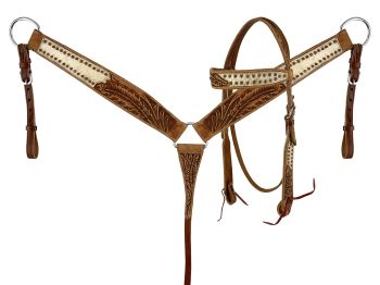 Showman Floral Frontier Browband Headstall and Breastcollar Set