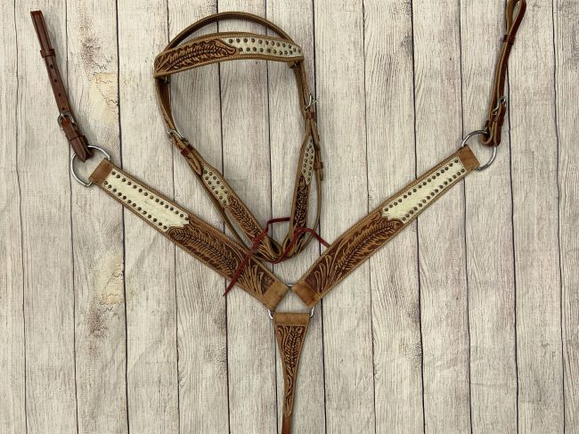 Showman Floral Frontier Browband Headstall and Breastcollar Set #4