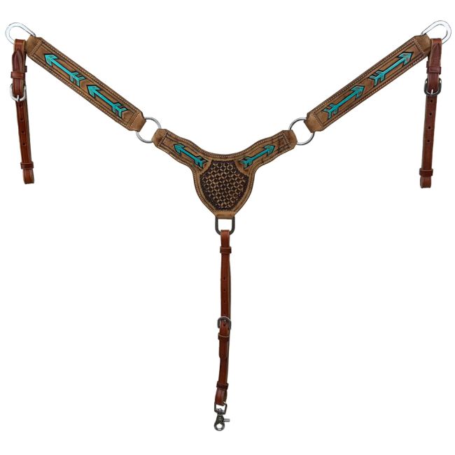 Showman Teal Arrows Browband Headstall and Breastcollar Set #2