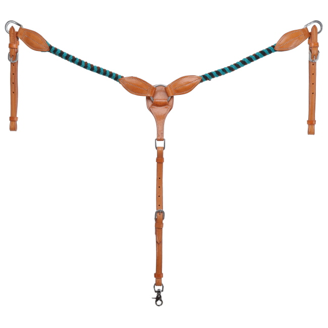 Showman Tealwood Mohair Browband Headstall and Breastcollar Set #3