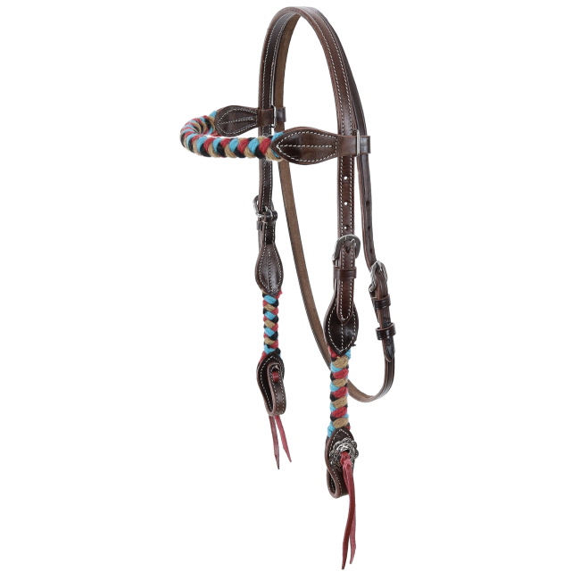 Showman Desert Blaze Mohair Browband Headstall and Breastcollar Set #2
