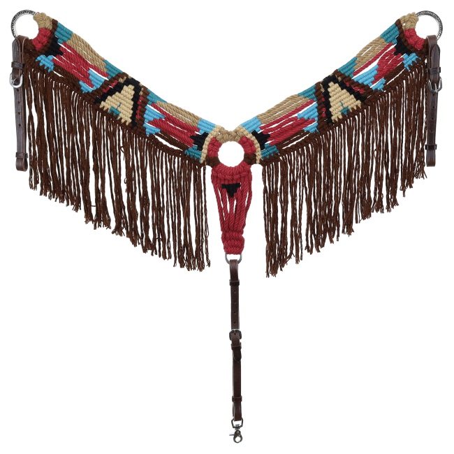 Showman Desert Blaze Mohair Browband Headstall and Breastcollar Set #3