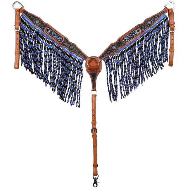 Showman Nightshade Beaded Browband Headstall and Breastcollar Set #3