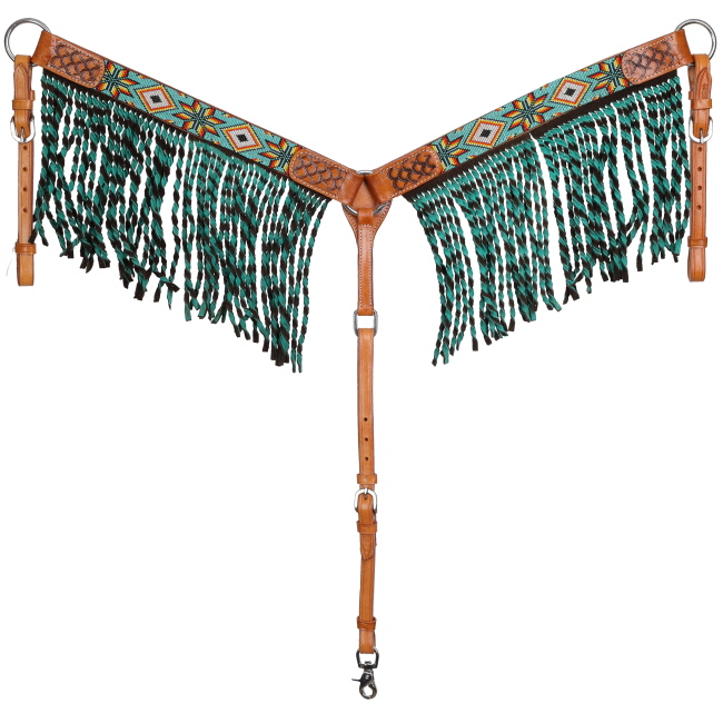 Showman Sunfire Mesa Beaded Browband Headstall and Breastcollar Set #3