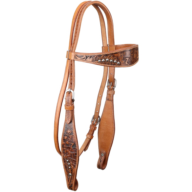 Showman Brandin’ Pen Browband Headstall and Breastcollar Set with Fringe #2