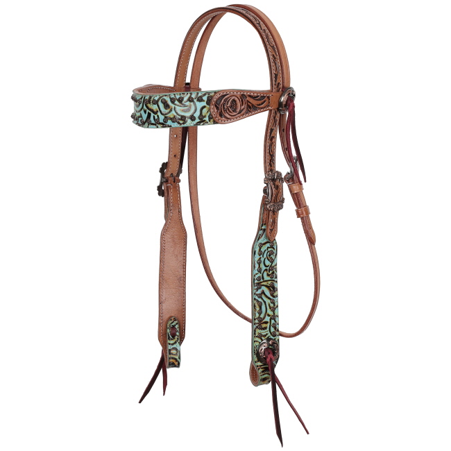 Showman Rustic Rose Browband Headstall and Breastcollar Set #2