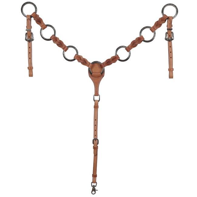 Showman Twisted Ring One Ear Headstall and Breastcollar Set #3