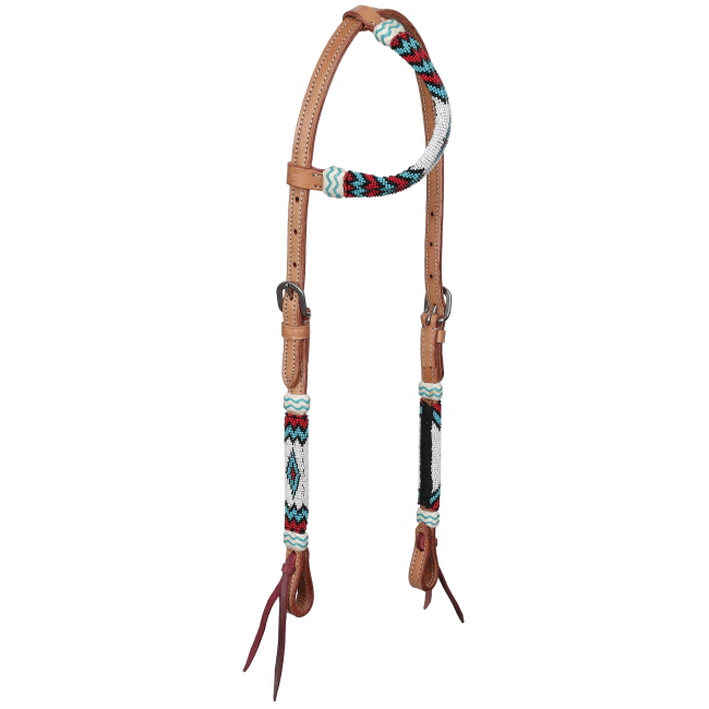 Showman Red Rock Beaded One Ear Headstall and Breastcollar Set #2