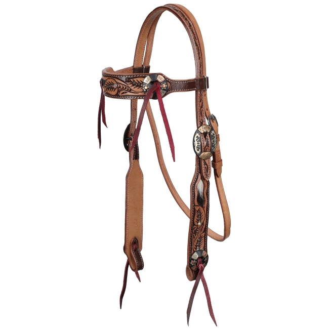 Showman Cowhide Canopy Browband Headstall and Breastcollar Set #2
