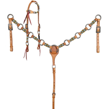 Showman Tribal Ring One Ear Headstall and Breastcollar Set