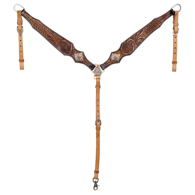 Showman Western Regal One Ear Headstall and Breastcollar Set #3