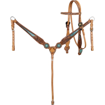 Showman Everglade Browband Headstall and Breastcollar Set