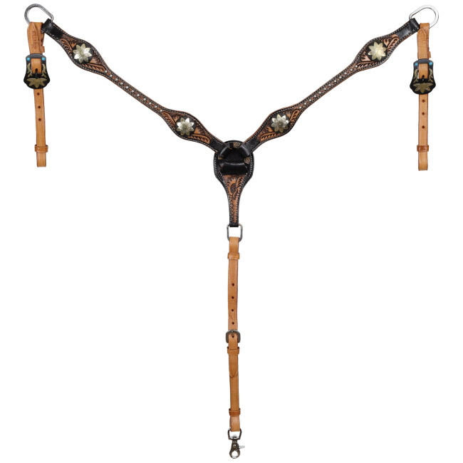 Showman Sterling Floral Browband Headstall and Breastcollar Set #3