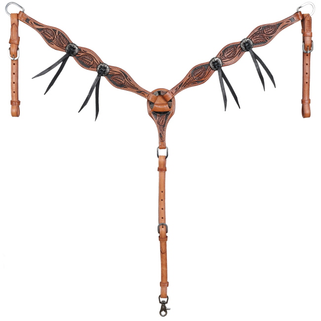 Showman Ornate Outlaw Browband Headstall and Breastcollar Set #3