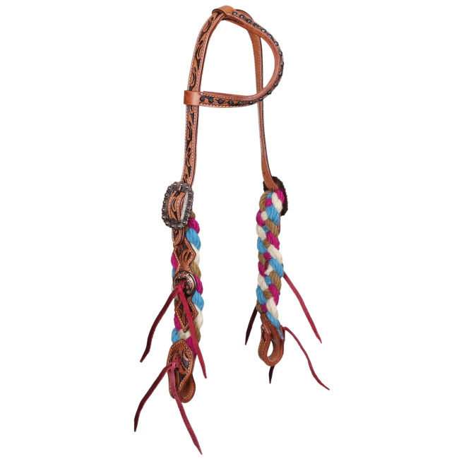 Showman Sage Skies Mohair One Ear Headstall and Breastcollar Set #2