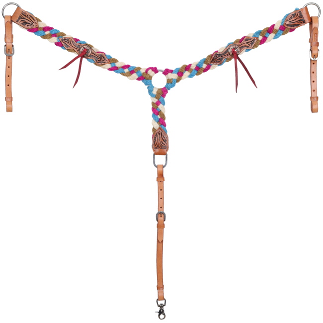 Showman Sage Skies Mohair One Ear Headstall and Breastcollar Set #3