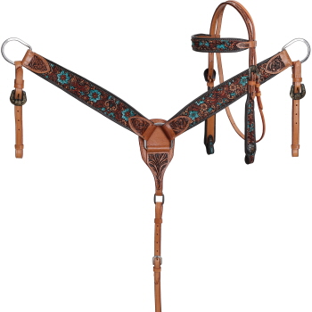 Showman Laurel Browband Headstall and Breastcollar Set