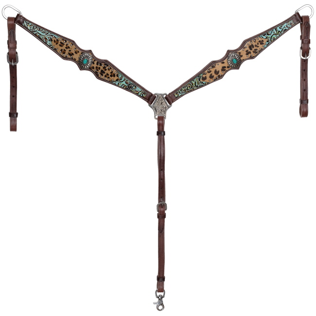 Showman Leopard Luxe One Ear Headstall and Breastcollar Set #3