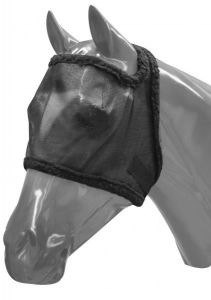 Mesh nylon fly mask with fleece lined edges and velcro adjustment