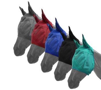 Showman Mesh Rip Resistant Pony Size Fly Mask with Ears and Velcro Closure