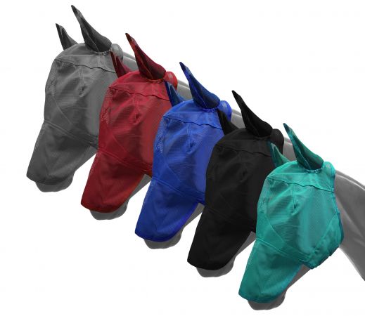 Showman Long Nose Mesh Rip Resistant Pony Size Fly Mask with Ears and Velcro Closure
