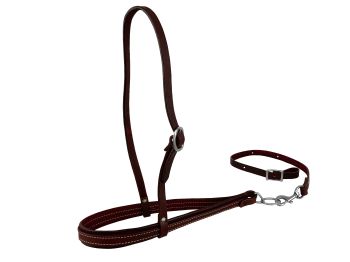 Showman Argentina Cow leather Adjustable Noseband and Tiedown #4