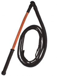 6ft Braided Nylon Bull Whip with Wooden Handle